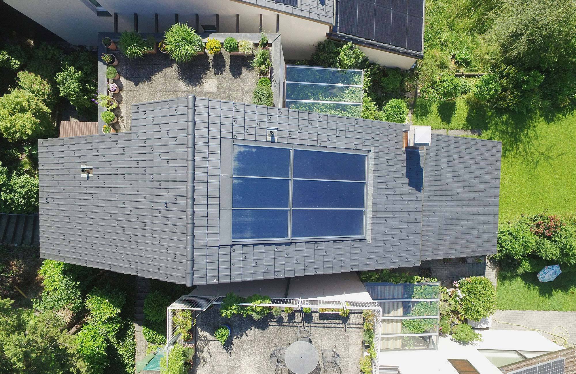 Dach mit Solarthermie