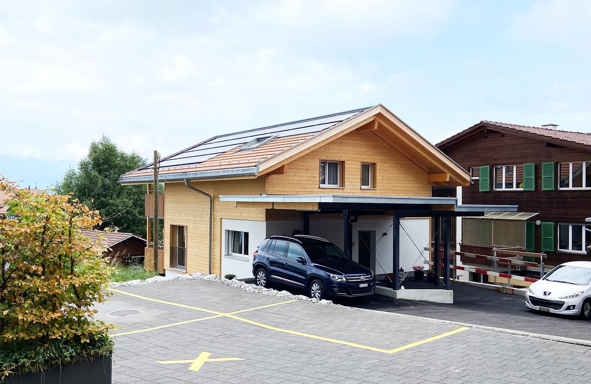 Neubau Einfamilienhaus aus Holz mit Photovoltaik