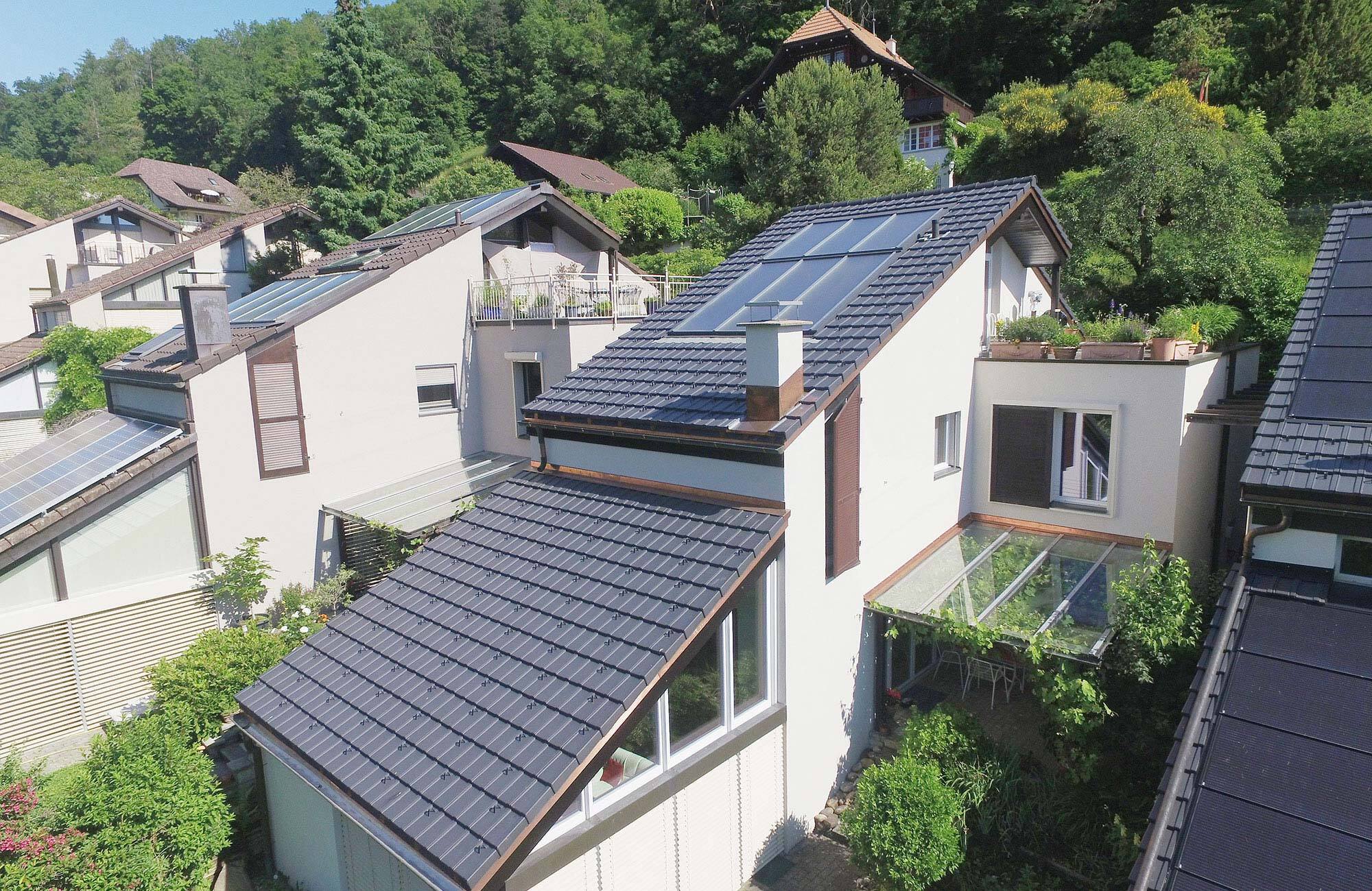 Dach mit Solarthermie
