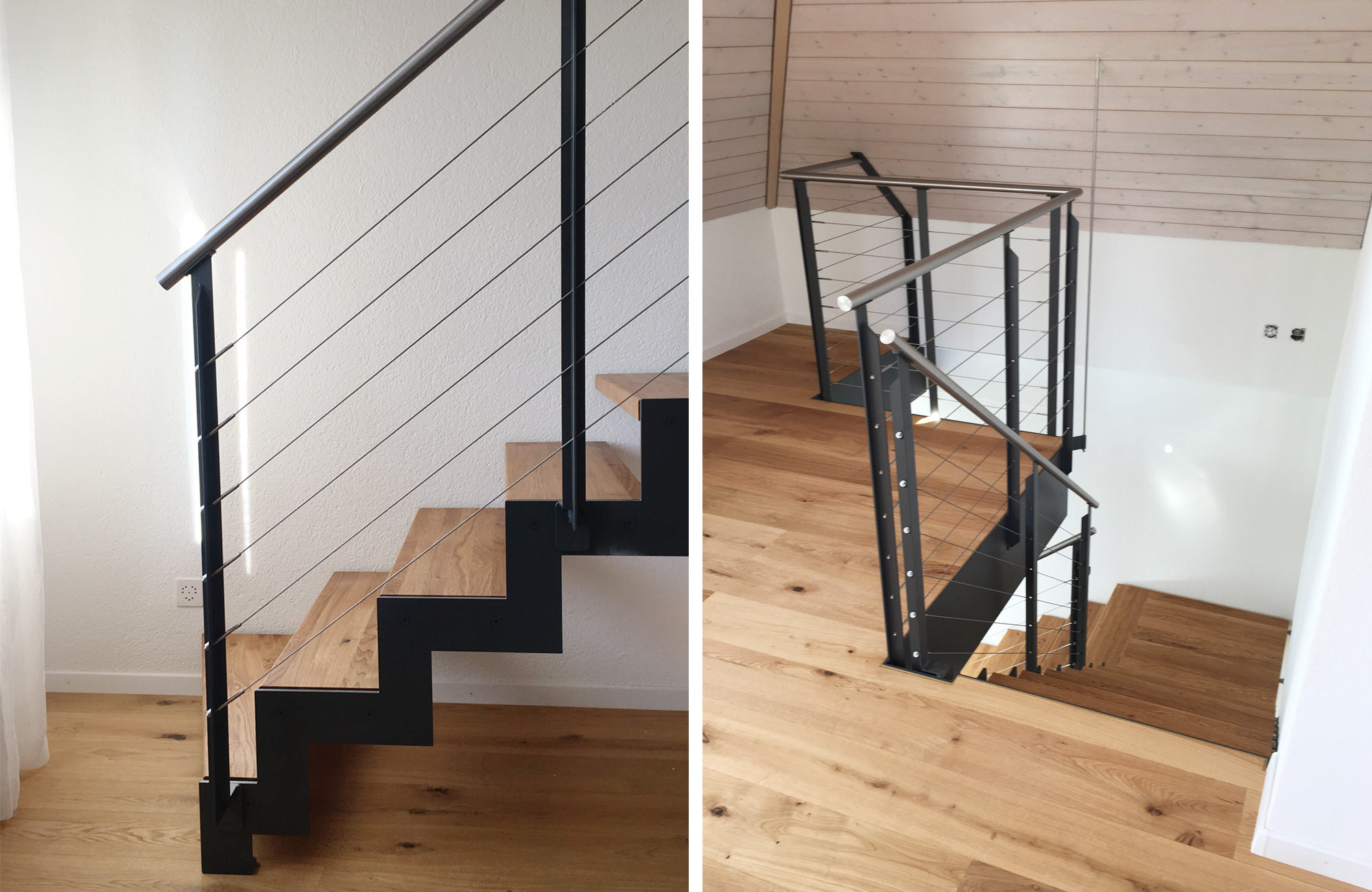 Treppe mit Holz und Metall